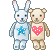 bear and bunny hugging